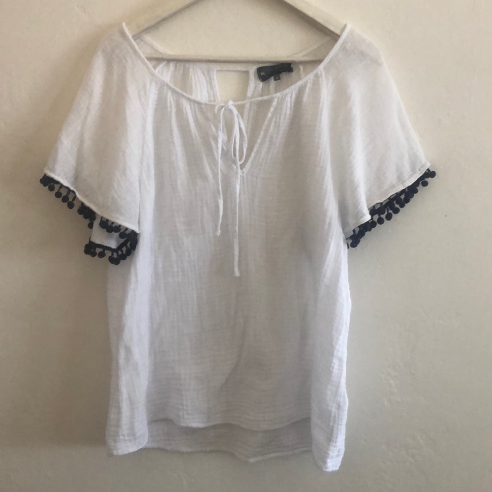 Michael Stars | White Bohemian Blouse | Tassels | M